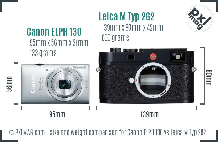 Canon ELPH 130 vs Leica M Typ 262 size comparison
