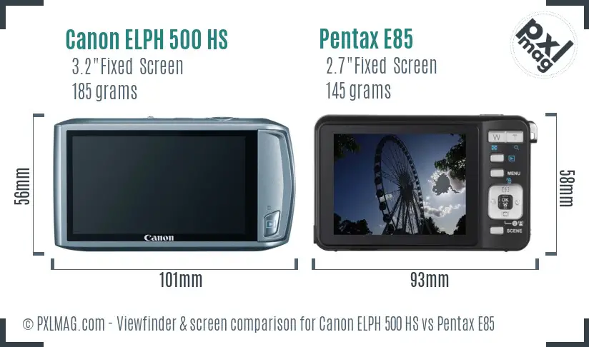 Back screen comparison