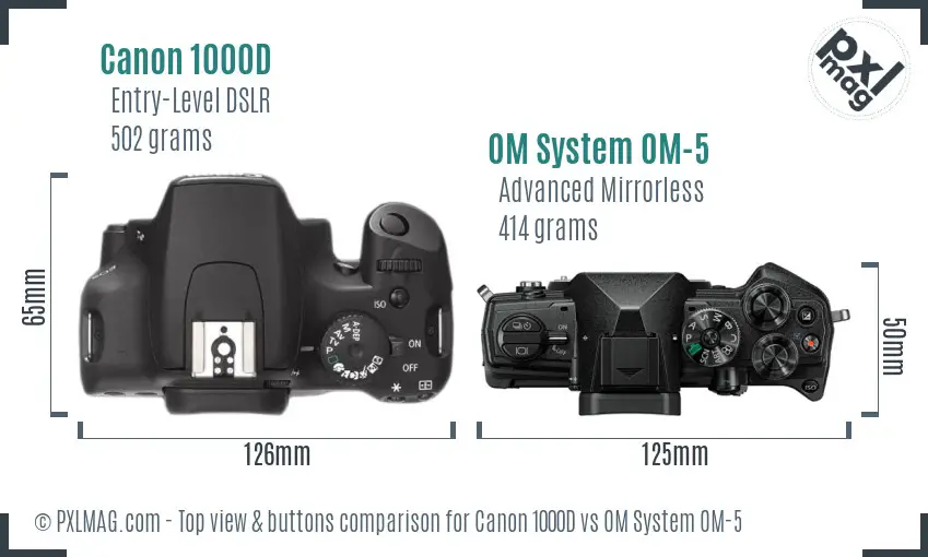 Top view design and control layout comparison
