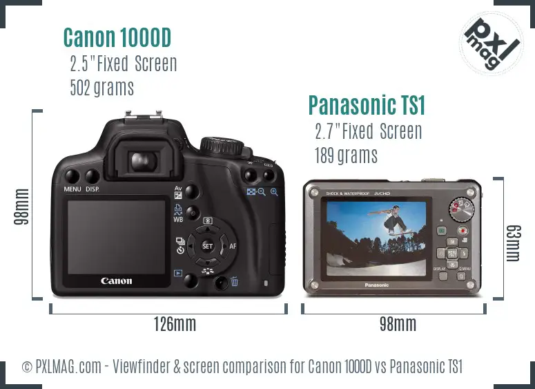 Canon 1000D vs Panasonic TS1 Screen and Viewfinder comparison Canon 1000D vs Panasonic TS1 Screen and Viewfinder comparison