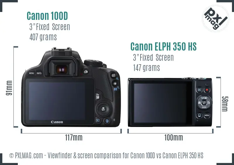 Canon 100D vs Canon ELPH 350 HS Screen and Viewfinder comparison Canon 100D vs Canon ELPH 350 HS Screen and Viewfinder comparison