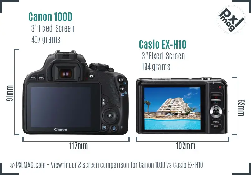 Canon 100D vs Casio EX-H10 Screen and Viewfinder comparison Canon 100D vs Casio EX-H10 Screen and Viewfinder comparison