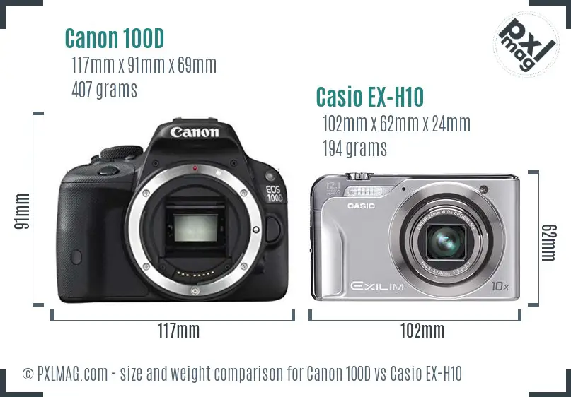 Canon 100D vs Casio EX-H10 size comparison Canon 100D vs Casio EX-H10 size comparison