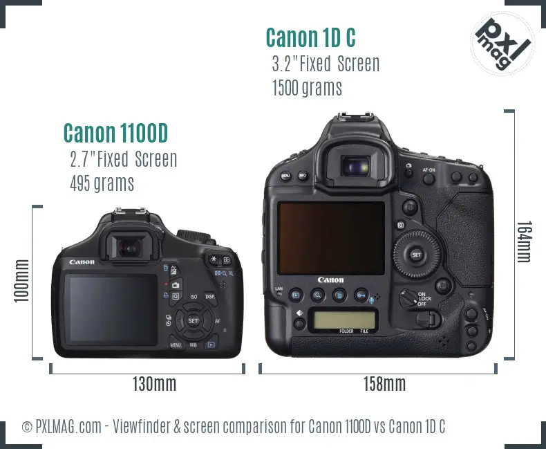 Canon 1100D vs Canon 1D C Screen and Viewfinder comparison Canon 1100D vs Canon 1D C Screen and Viewfinder comparison