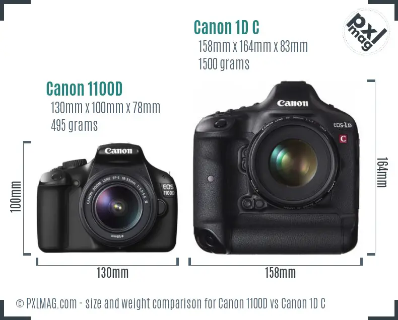 Canon 1100D vs Canon 1D C size comparison Canon 1100D vs Canon 1D C size comparison