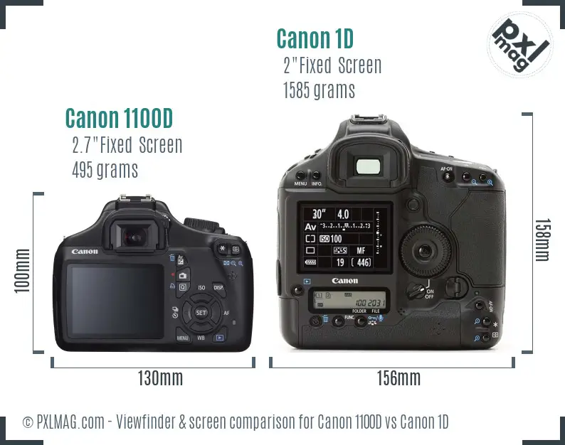 Canon 1100D vs Canon 1D Screen and Viewfinder comparison