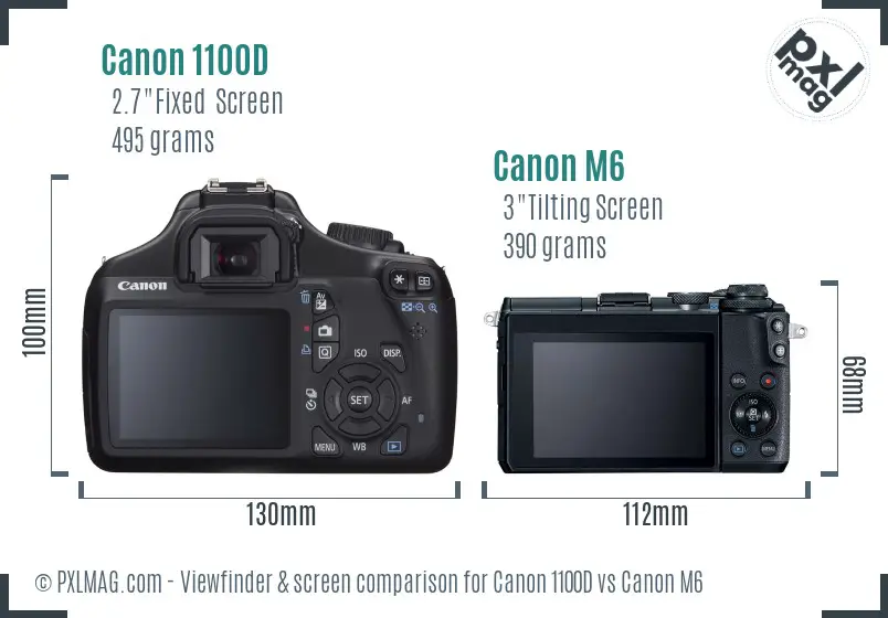 Canon 1100D vs Canon M6 Screen and Viewfinder comparison