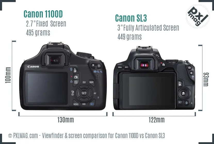 Canon 1100D vs Canon SL3 Screen and Viewfinder comparison