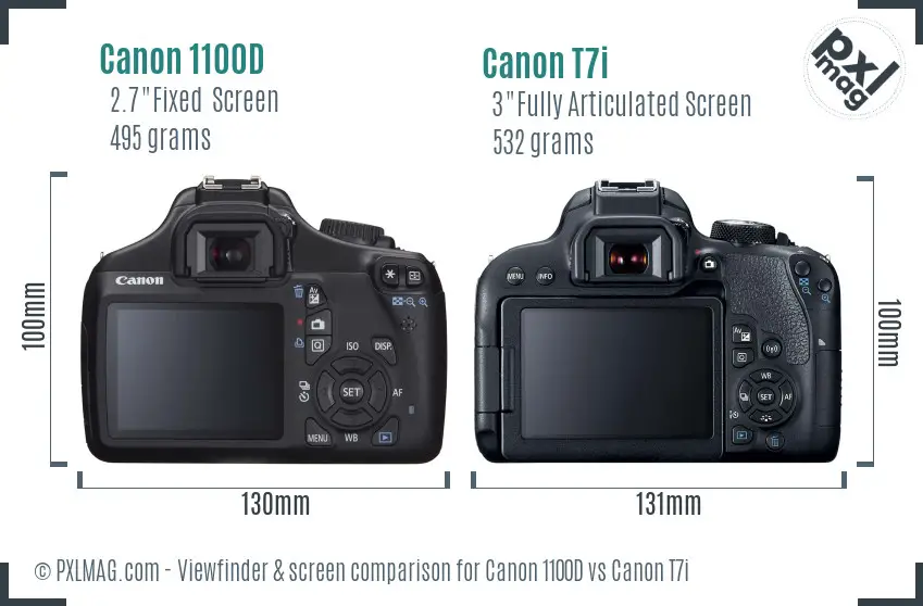 Canon 1100D vs Canon T7i Screen and Viewfinder comparison