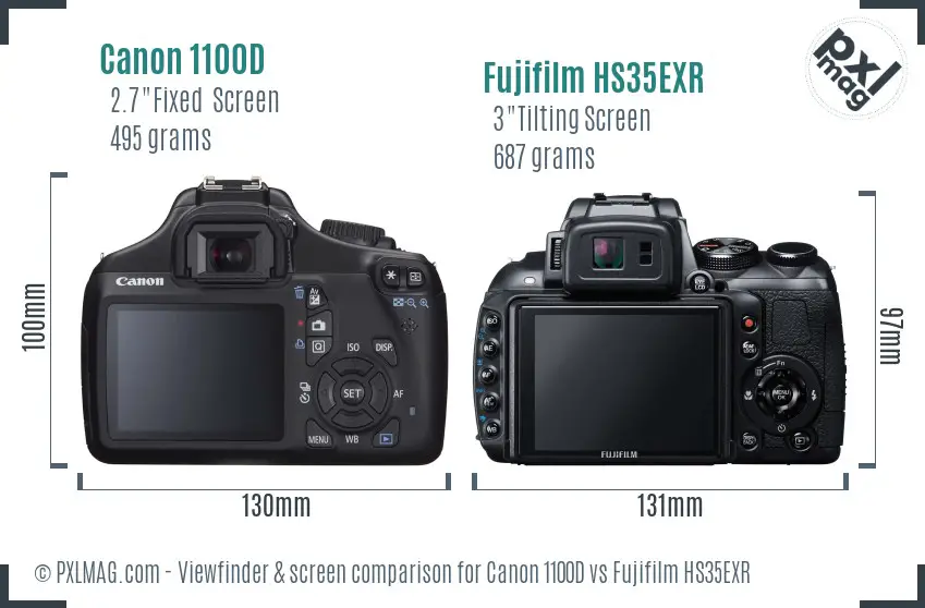 Canon 1100D vs Fujifilm HS35EXR Screen and Viewfinder comparison Canon 1100D vs Fujifilm HS35EXR Screen and Viewfinder comparison