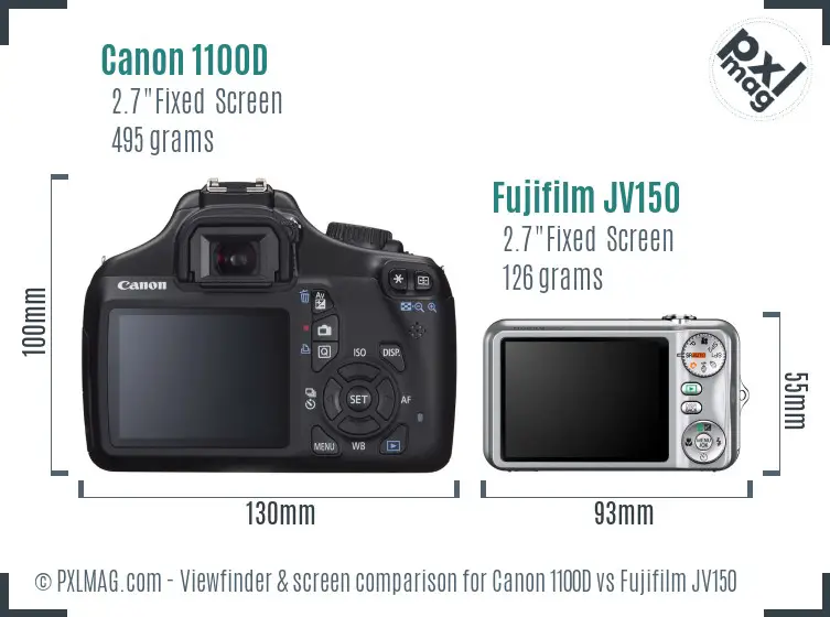 Canon 1100D vs Fujifilm JV150 Screen and Viewfinder comparison
