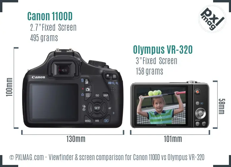 Canon 1100D vs Olympus VR-320 Screen and Viewfinder comparison