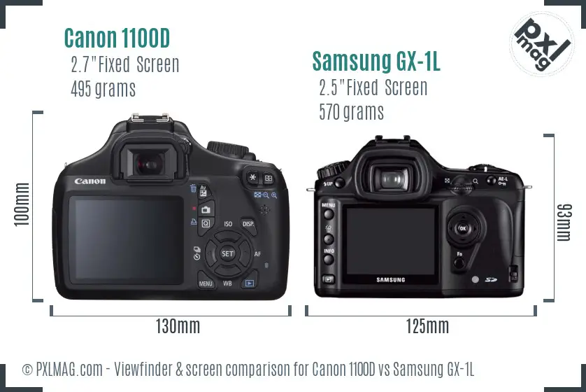 Canon 1100D vs Samsung GX-1L Screen and Viewfinder comparison
