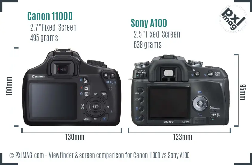 Canon 1100D vs Sony A100 Screen and Viewfinder comparison