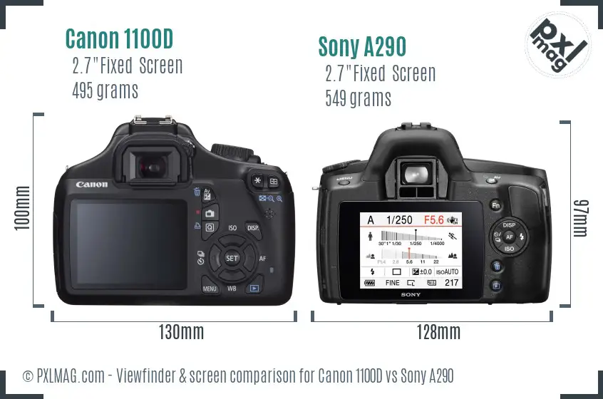 Canon 1100D vs Sony A290 Screen and Viewfinder comparison