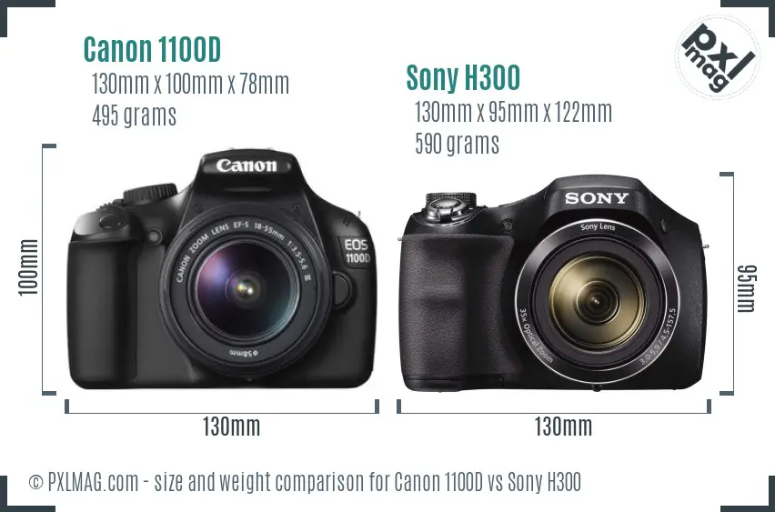 Canon 1100D vs Sony H300 size comparison Canon 1100D vs Sony H300 size comparison