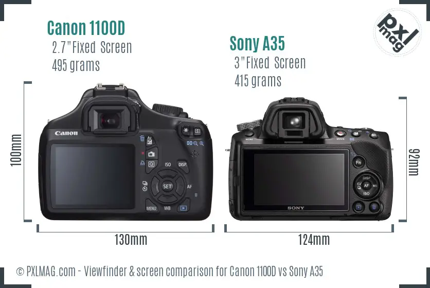 Canon 1100D vs Sony A35 Screen and Viewfinder comparison