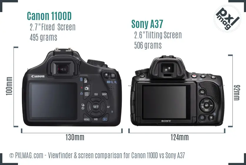Canon 1100D vs Sony A37 Screen and Viewfinder comparison