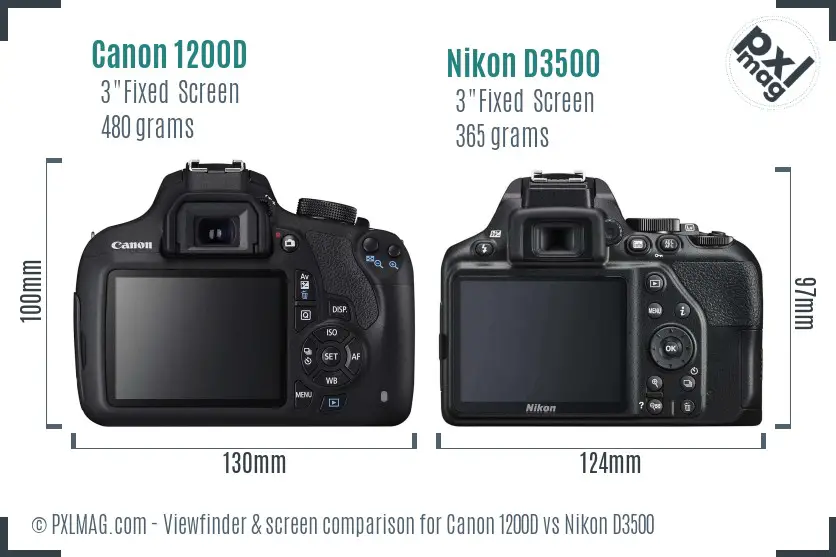 Canon 1200D vs Nikon D3500 Screen and Viewfinder comparison