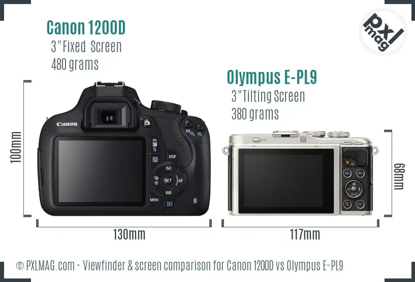 Canon 1200D vs Olympus E-PL9 Screen and Viewfinder comparison Canon 1200D vs Olympus E-PL9 Screen and Viewfinder comparison