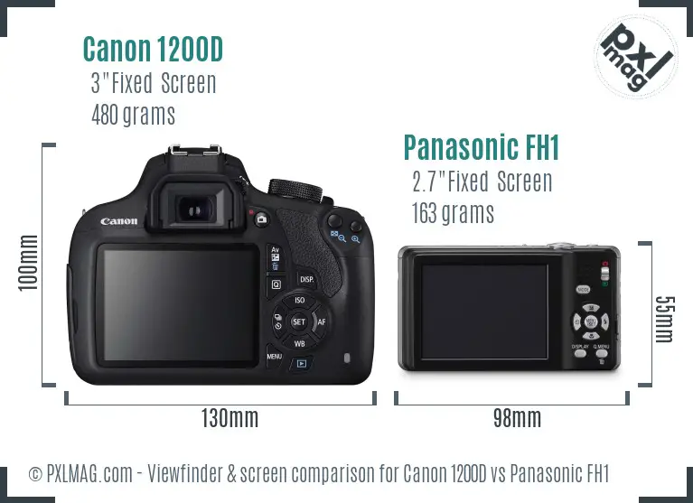 Canon 1200D vs Panasonic FH1 Screen and Viewfinder comparison Canon 1200D vs Panasonic FH1 Screen and Viewfinder comparison