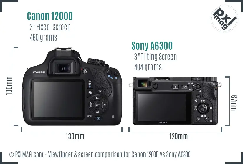 Canon 1200D vs Sony A6300 Screen and Viewfinder comparison