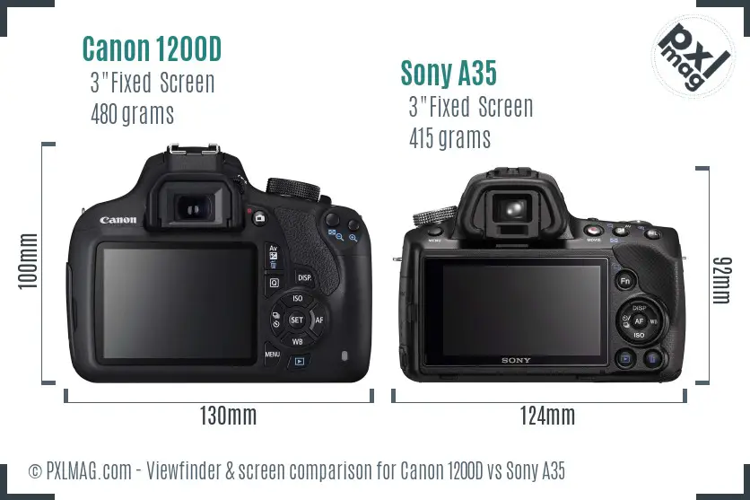 Canon 1200D vs Sony A35 Screen and Viewfinder comparison