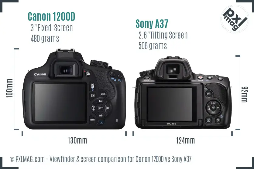 Canon 1200D vs Sony A37 Screen and Viewfinder comparison