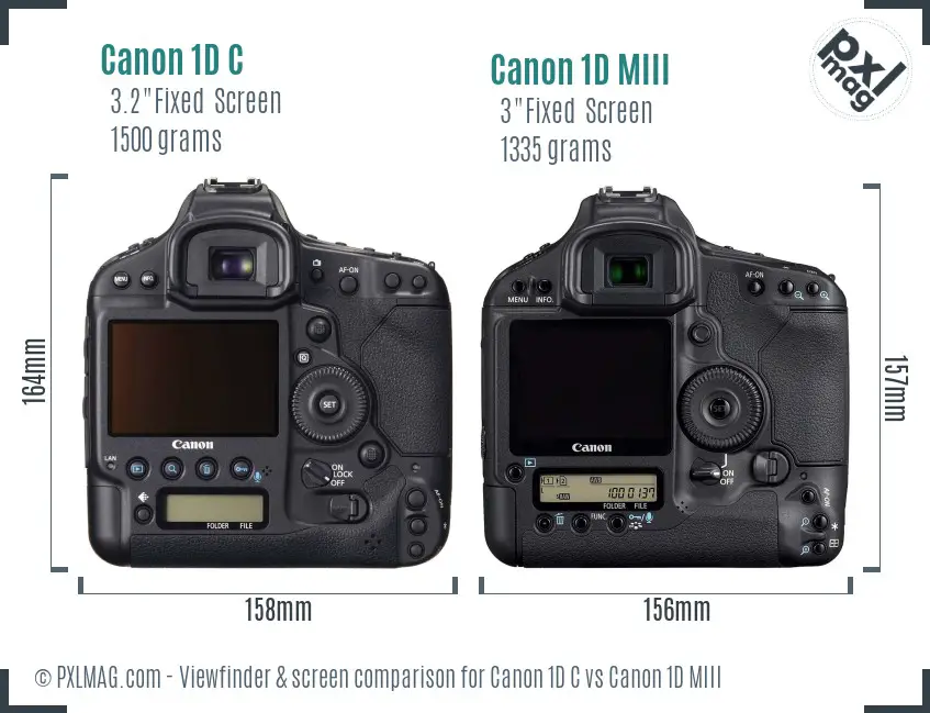 Canon 1D C vs Canon 1D MIII Screen and Viewfinder comparison