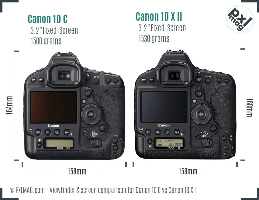 Canon 1D C vs Canon 1D X II Screen and Viewfinder comparison