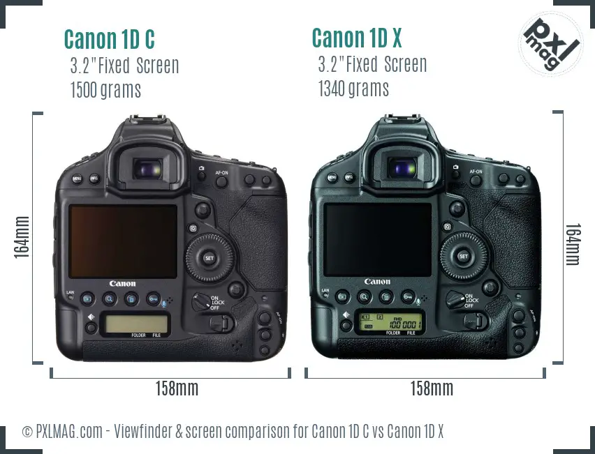 Canon 1D C vs Canon 1D X Screen and Viewfinder comparison