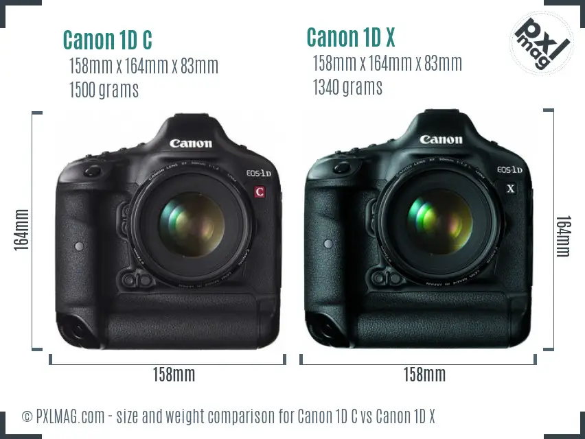 Canon 1D C vs Canon 1D X size comparison