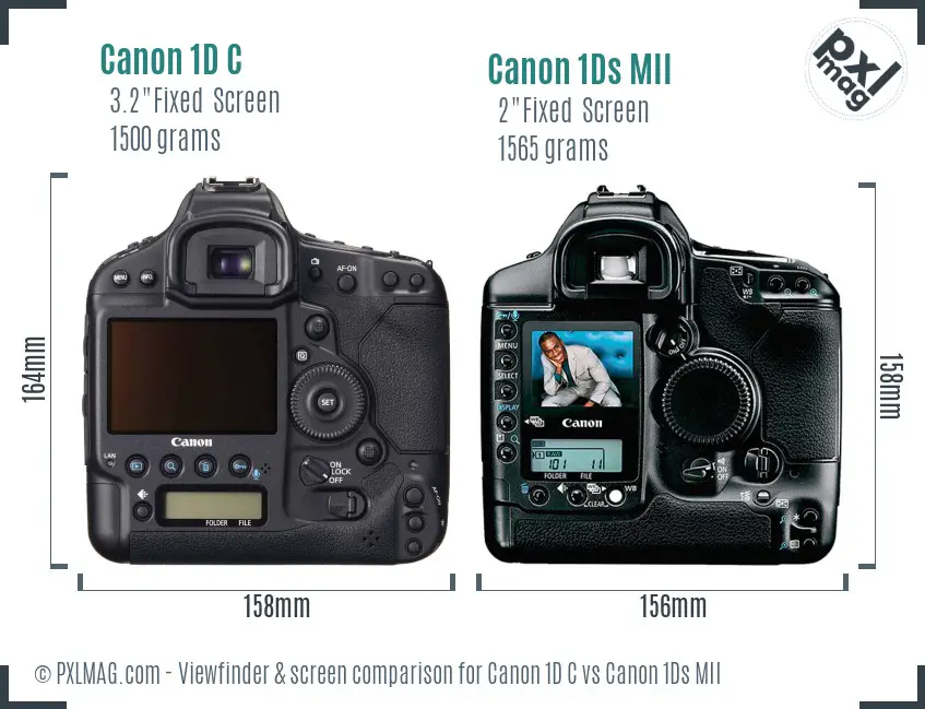Canon 1D C vs Canon 1Ds MII Screen and Viewfinder comparison