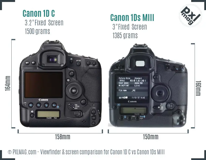 Canon 1D C vs Canon 1Ds MIII Screen and Viewfinder comparison