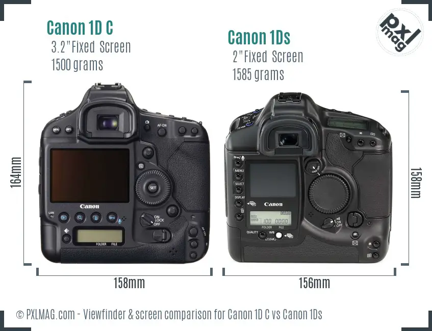 Canon 1D C vs Canon 1Ds Screen and Viewfinder comparison