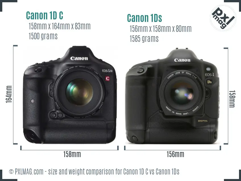 Canon 1D C vs Canon 1Ds size comparison
