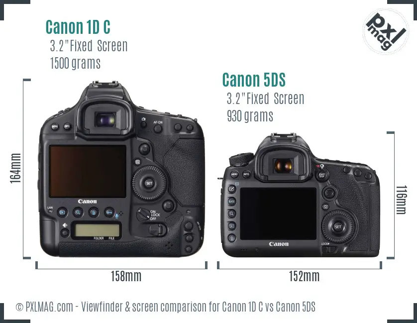 Canon 1D C vs Canon 5DS Screen and Viewfinder comparison Canon 1D C vs Canon 5DS Screen and Viewfinder comparison