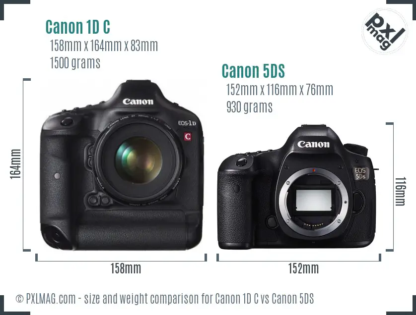 Canon 1D C vs Canon 5DS size comparison Canon 1D C vs Canon 5DS size comparison