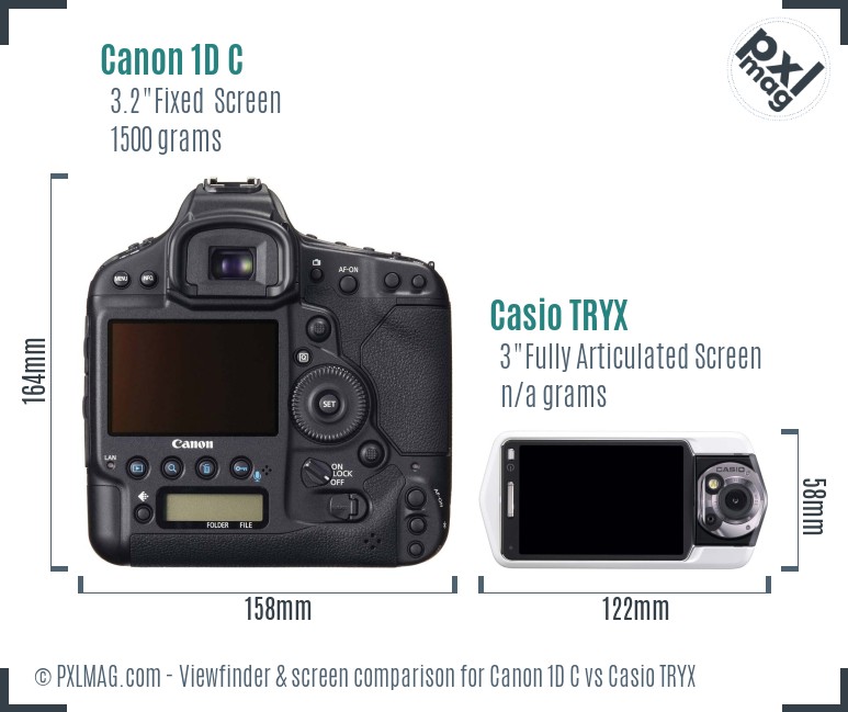 Canon 1D C vs Casio TRYX Screen and Viewfinder comparison