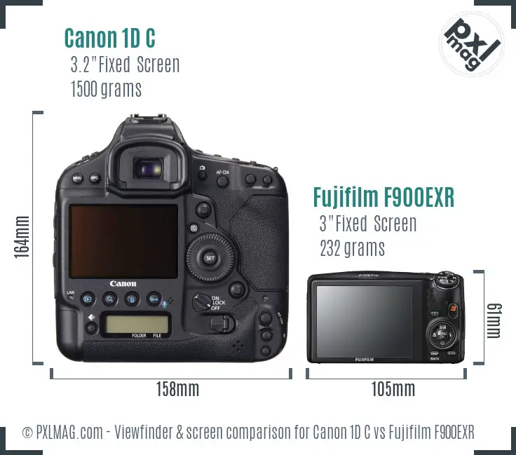 Canon 1D C vs Fujifilm F900EXR Screen and Viewfinder comparison Canon 1D C vs Fujifilm F900EXR Screen and Viewfinder comparison