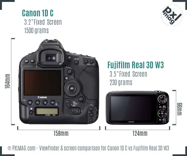 Canon 1D C vs Fujifilm Real 3D W3 Screen and Viewfinder comparison Canon 1D C vs Fujifilm Real 3D W3 Screen and Viewfinder comparison