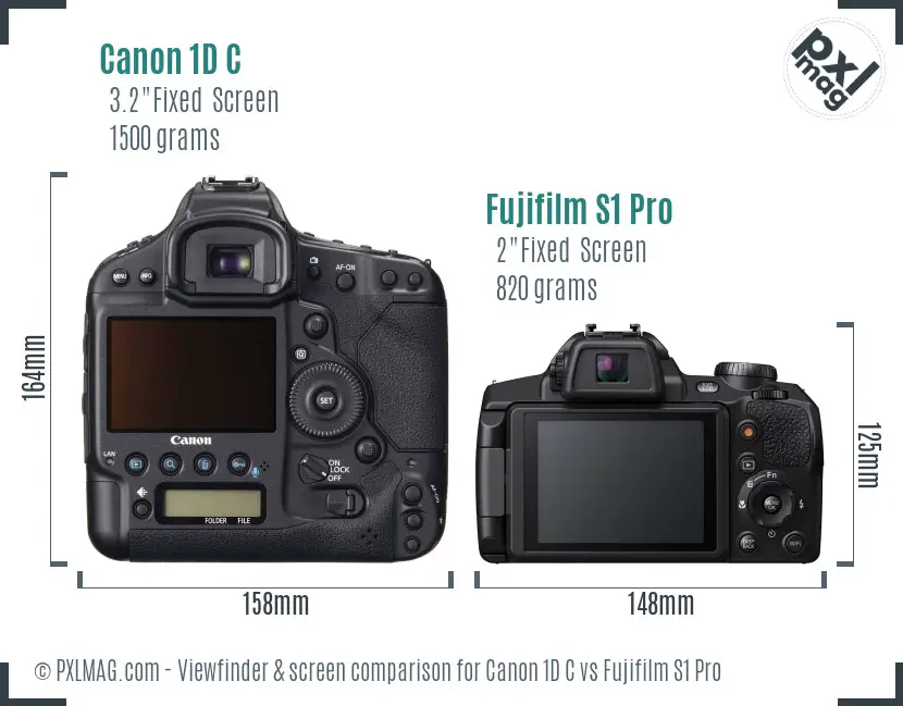 Canon 1D C vs Fujifilm S1 Pro Screen and Viewfinder comparison