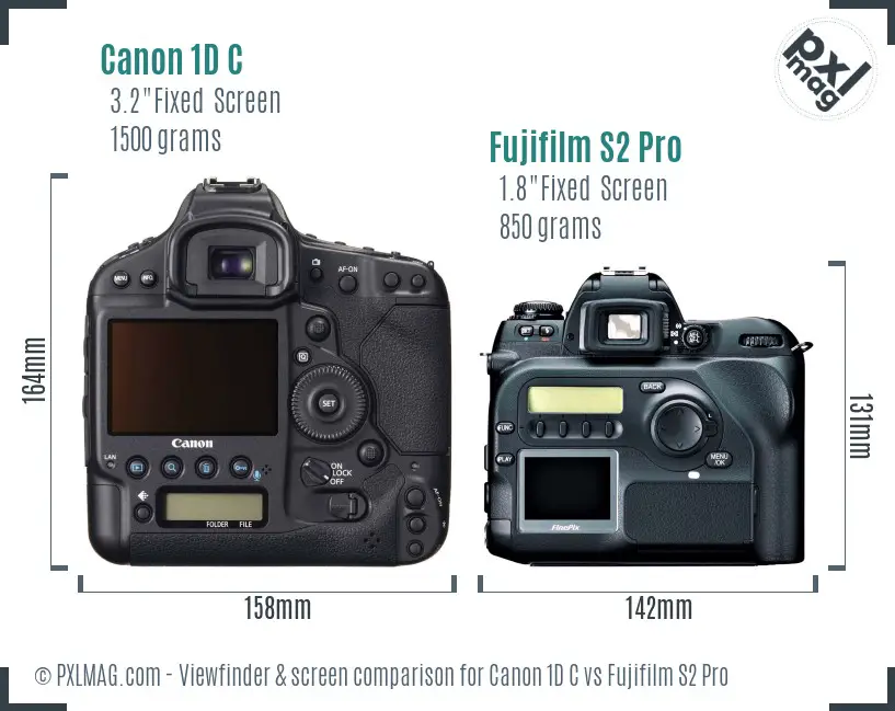 Canon 1D C vs Fujifilm S2 Pro Screen and Viewfinder comparison