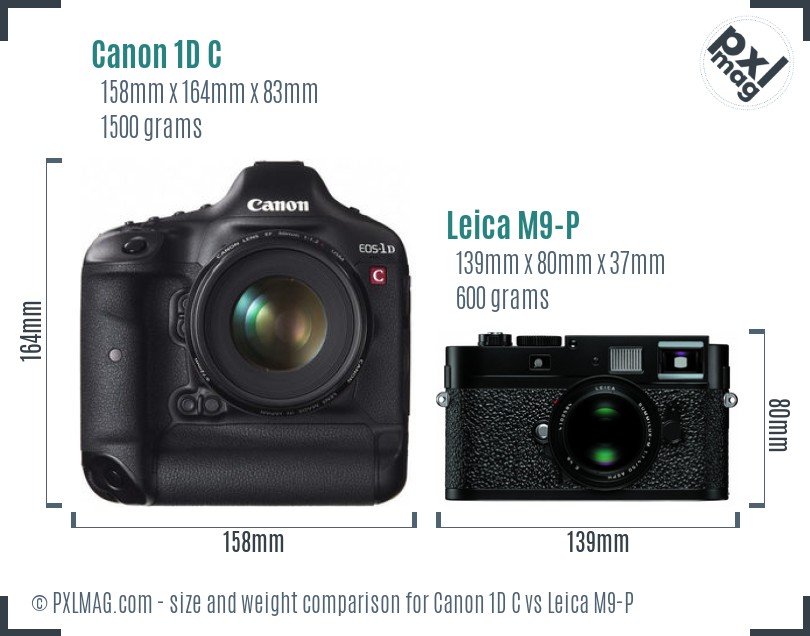 Canon 1D C vs Leica M9-P size comparison