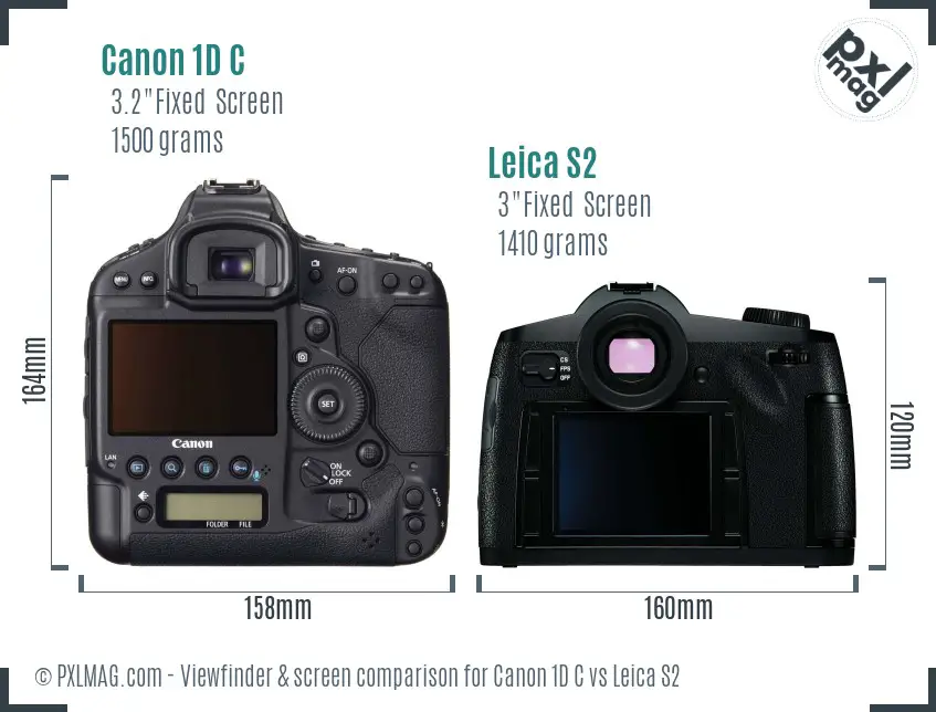 Canon 1D C vs Leica S2 Screen and Viewfinder comparison