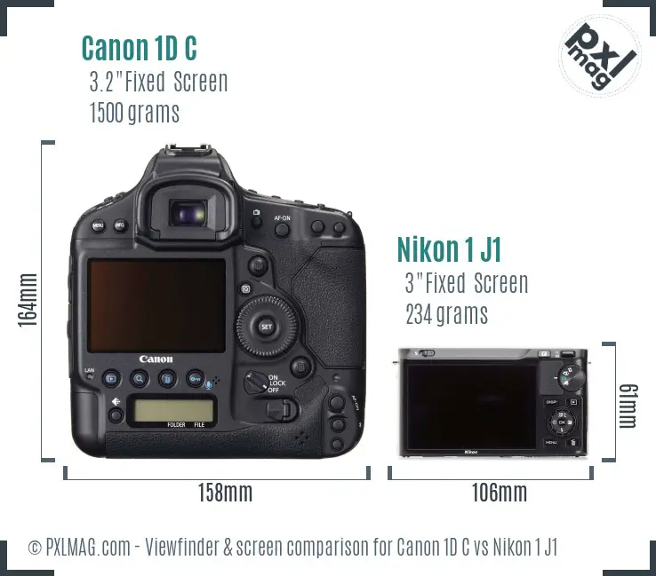 Canon 1D C vs Nikon 1 J1 Screen and Viewfinder comparison