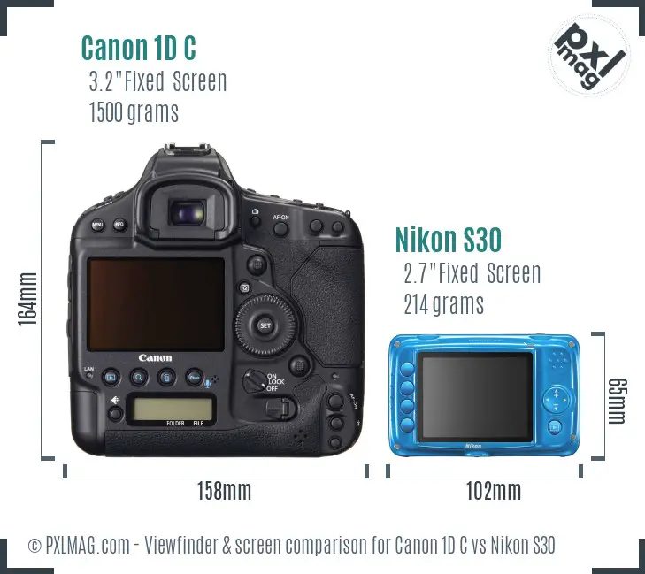 Canon 1D C vs Nikon S30 Screen and Viewfinder comparison Canon 1D C vs Nikon S30 Screen and Viewfinder comparison