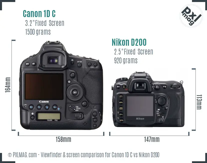 Canon 1D C vs Nikon D200 Screen and Viewfinder comparison Canon 1D C vs Nikon D200 Screen and Viewfinder comparison