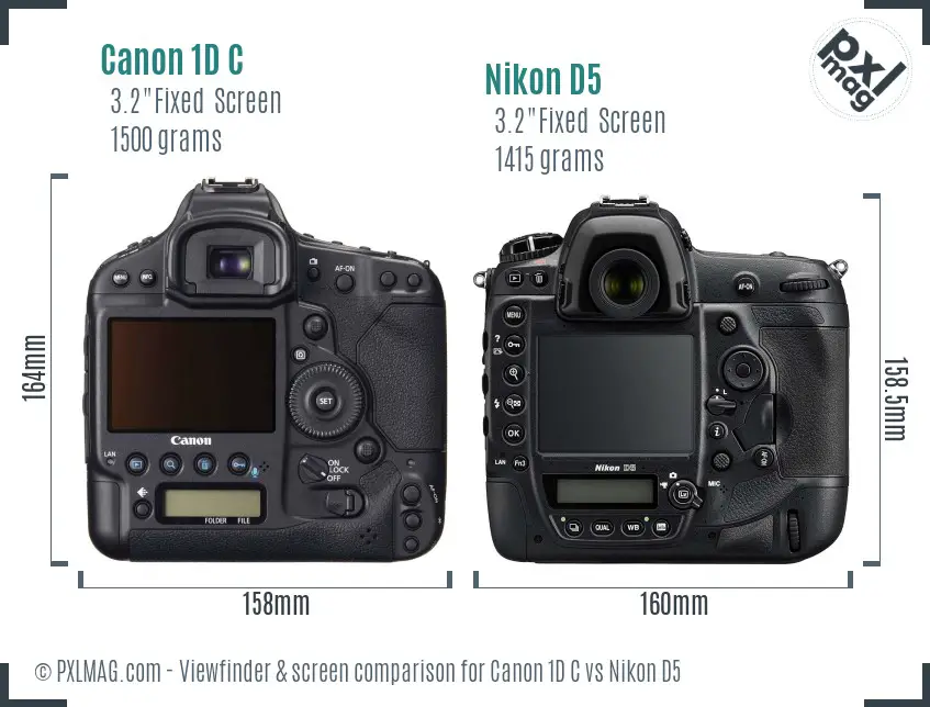 Canon 1D C vs Nikon D5 Screen and Viewfinder comparison