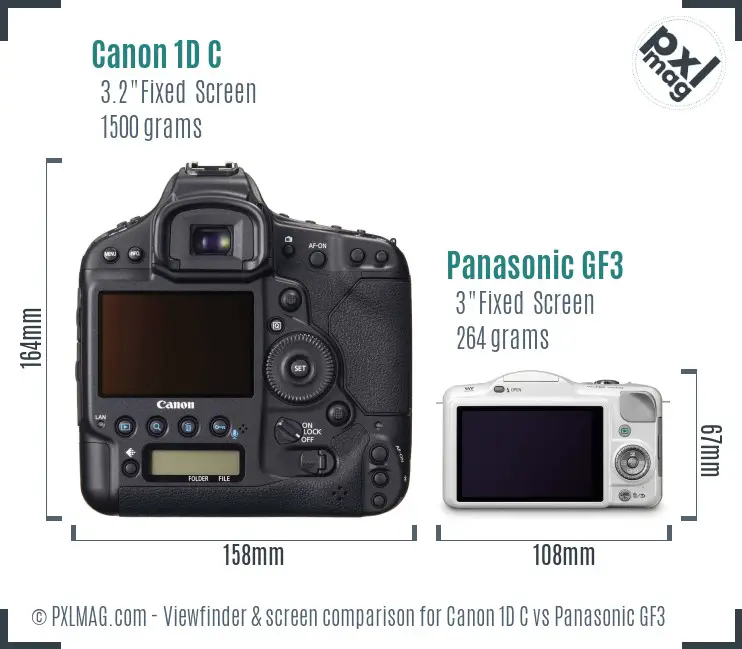 Canon 1D C vs Panasonic GF3 Screen and Viewfinder comparison
